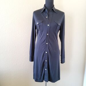 Equipment 100% Silk Navy Blue Button-Down Shirt Size M NWOT